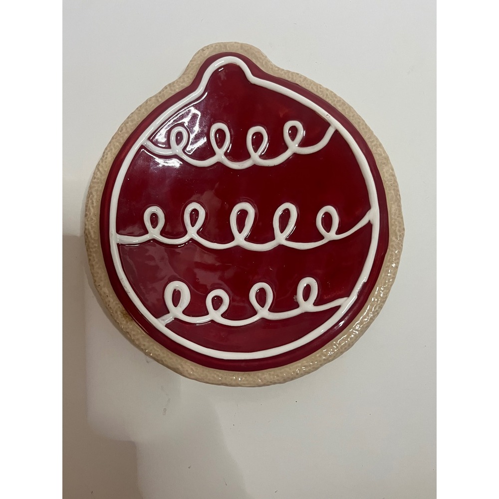 Fitz and Floyd Classics Santa's Kitchen Christmas Ornament Cookie Plate Red